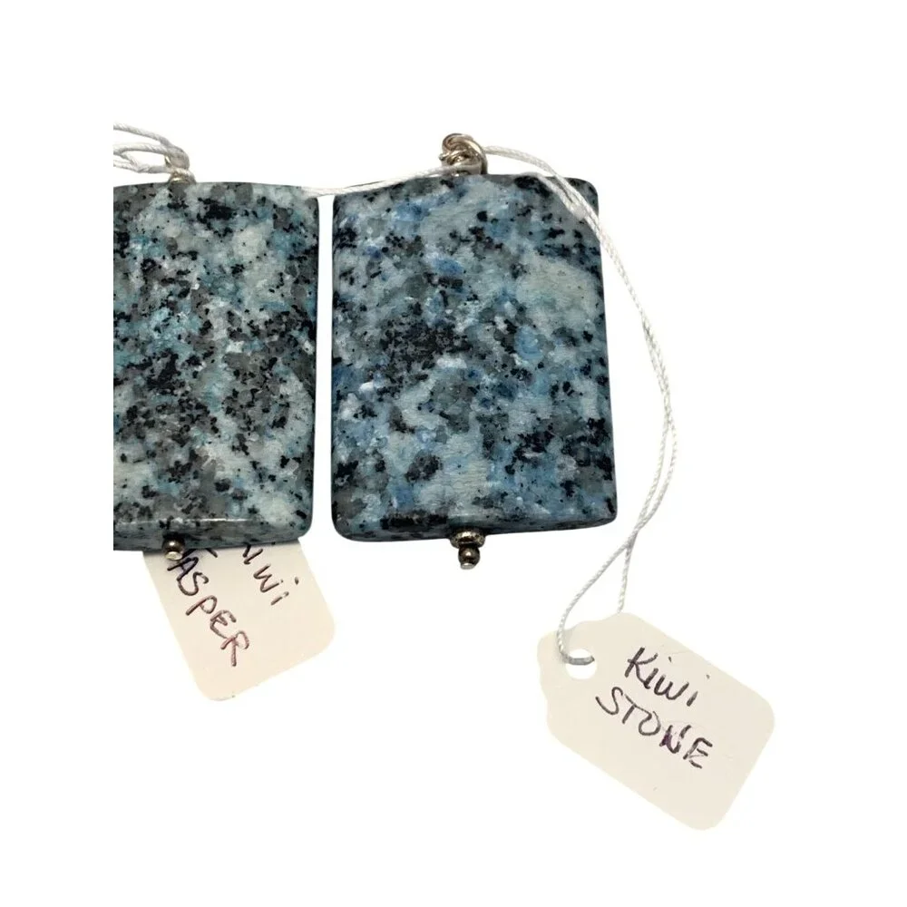 Lot Of 5 Large Kiwi Jasper Stone Pendants (2009) - Picture 4 of 9